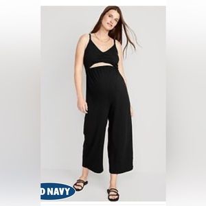 Maternity Textured Wide Leg Jumpsuit